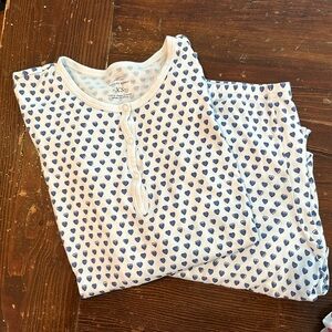 Roller Rabbit The Original Hearts Print PJs in blue. XS